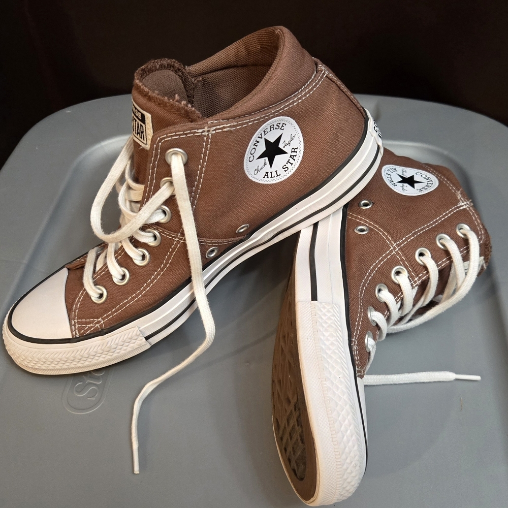 Converse Brown Madison High Top Canvas Sneakers
